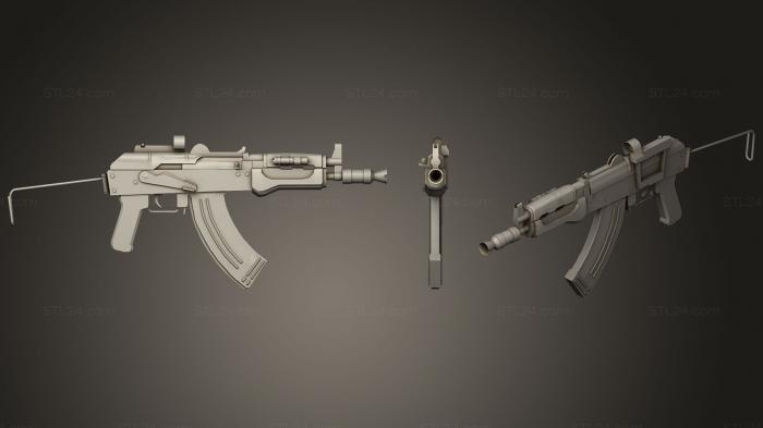 Оружие (АКС 74 У, WPN_0024) 3D модель для ЧПУ станка